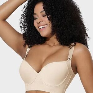 Shecurve Cream Full-Coverage innovative 5D seamed cups, wide side wings. 34C
